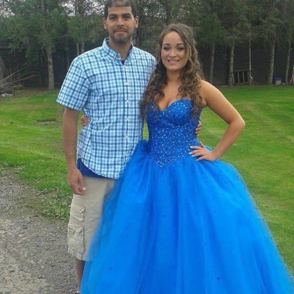 Blue fairy take prom dress corset back Cinderella moment